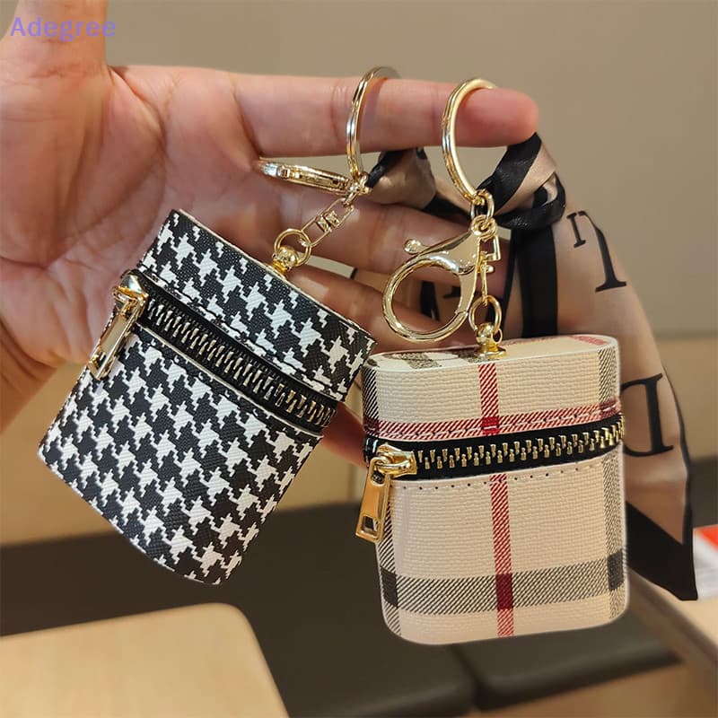 Adegree Mini Bolsa De Moedas Chaveiro Quadrado Fone De Ouvido Lábio Saco De Armazenamento Pequeno Com Zíper Novo