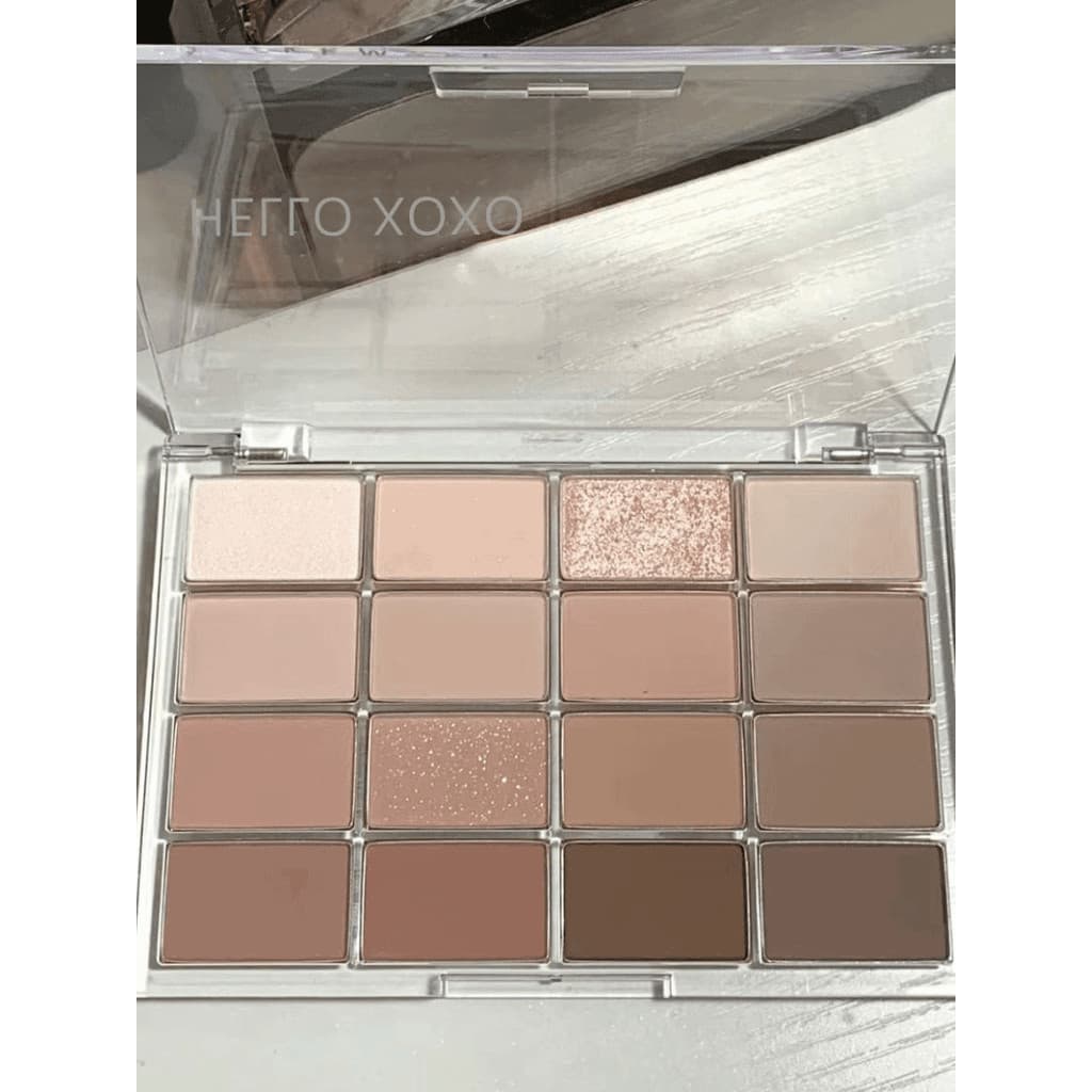 Pincel de sombra grátis!!Paleta de sombras estilo coreano, 16 cores, iluminador, bicho-da-seda, diário, baixa saturação,
