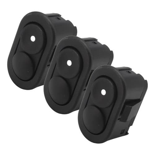 Kit 3 Botões Interruptores Vidro Elétrico Passageiro Corsa Hatch Classic Pick-Up Sedan Wagon 1996-2015 Preto LED Âmbar