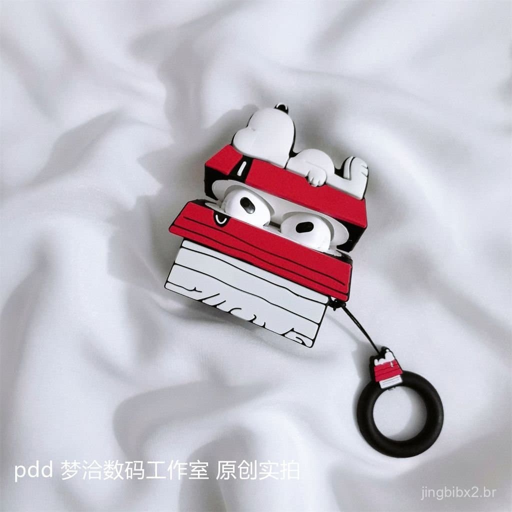 Capa criativa do Snoopy para AirPods 4/Pro 3, adequada para fones de ouvido da 1ª/2ª geração, capa protetora fofa.
