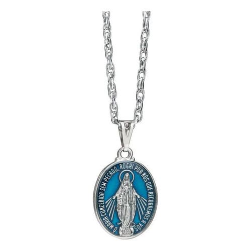 COLAR MEDALHA MILAGROSA NOSSA SENHORA DAS GRAÇAS CORRENTE COM FOLHETO PINGENTE PROTEÇÃO FÉ FEMININO CATÓLICO