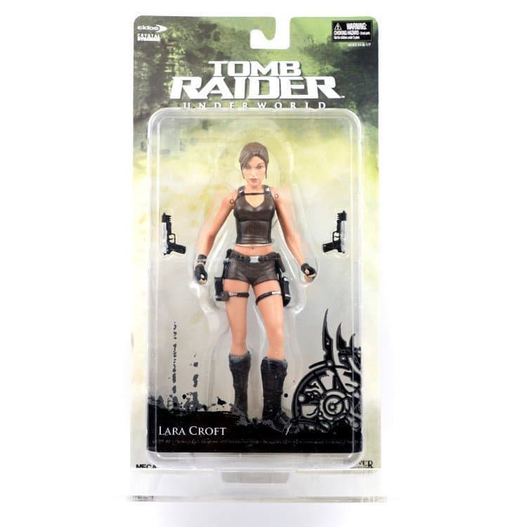 Figura de Ação Clássica da NECA do Jogo Tomb Raider Lara, Modelo de 7 Polegadas, Figurinha Articulada para Decoração
