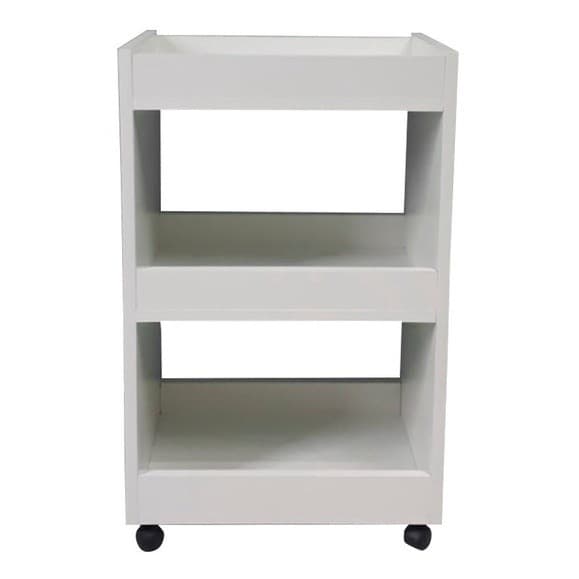 Carrinho Auxiliar P/ Salão Cabelereiro Manicure Barbeiro 3 Bandejas 40x65x30 Branco