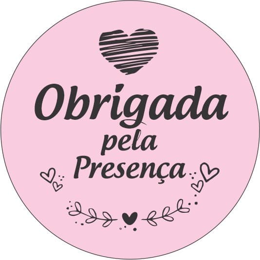 Etiquetas Obrigada Pela Presença | Adesivo Vinil | Lembrancinhas - Casamento, Chá e Aniversário