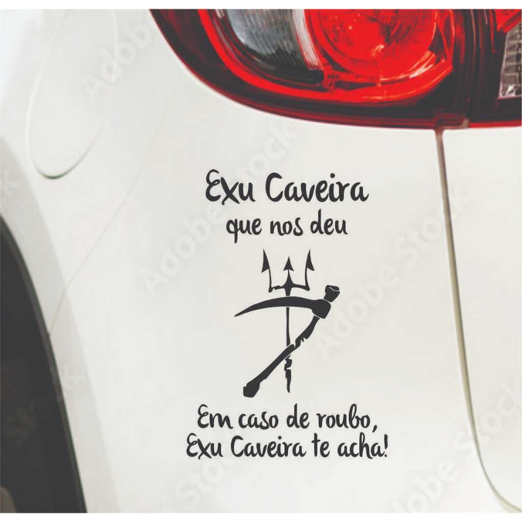 Adesivo Recortado – Exu Caveira – Vinil Umbanda Candomblé Carro Artigos Religiosos