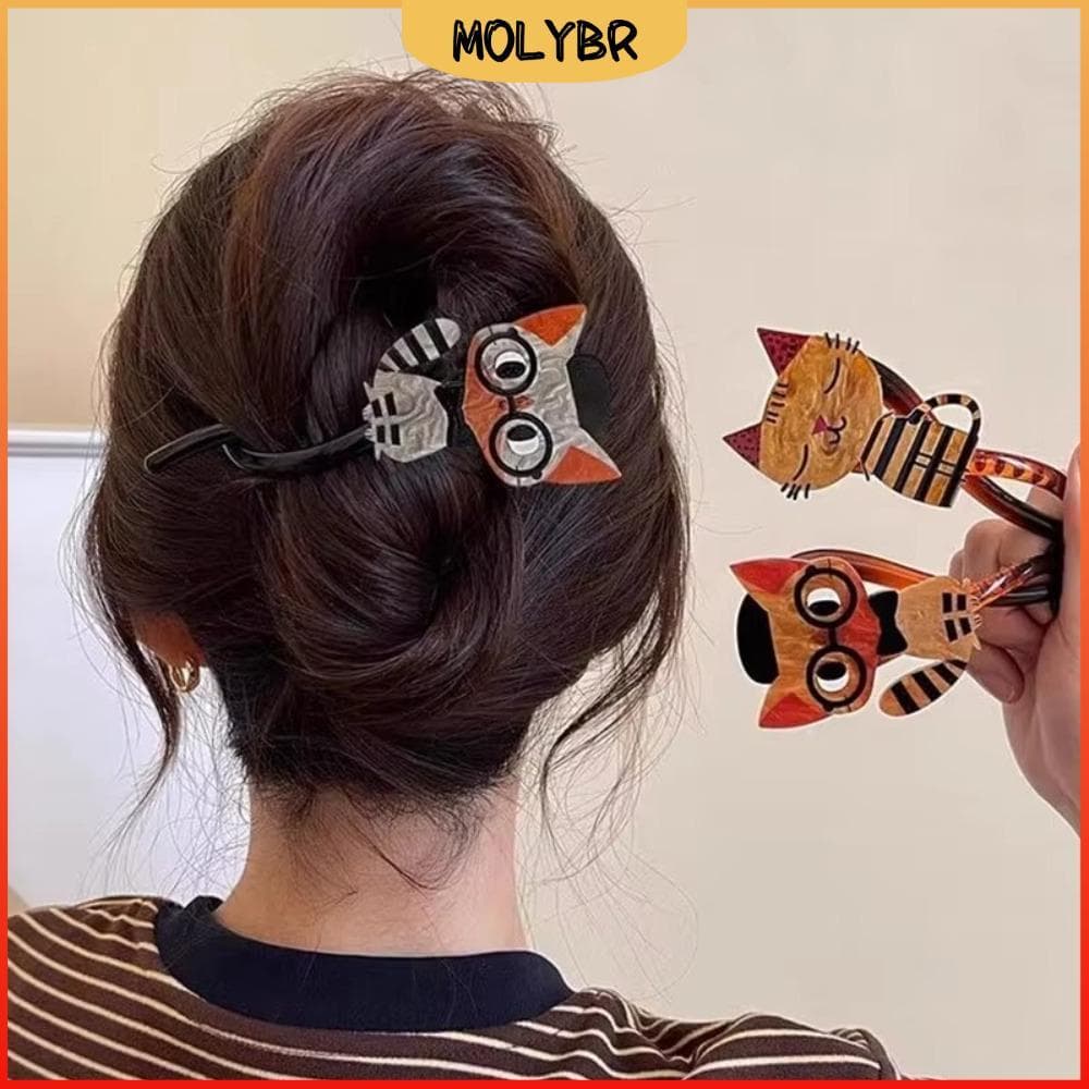 MOLYBR Barrette Hairpin , Ferramentas De Maquiagem De Gato Dos Desenhos Animados Torção Grampo De Cabelo , Acessórios Su