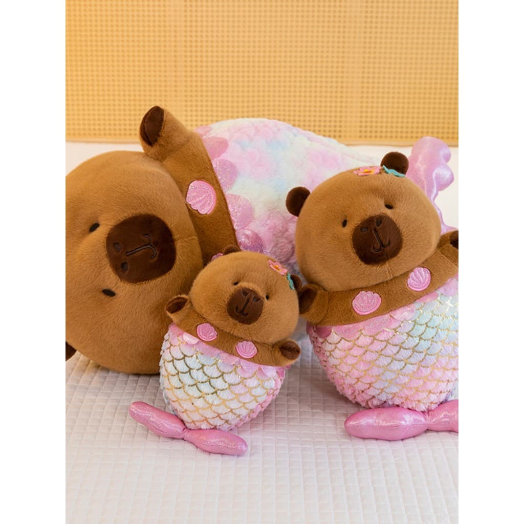 Bonito flor sereia Kapi diversão boneca capivara travesseiro almofada dormir abraço boneca presente de aniversário