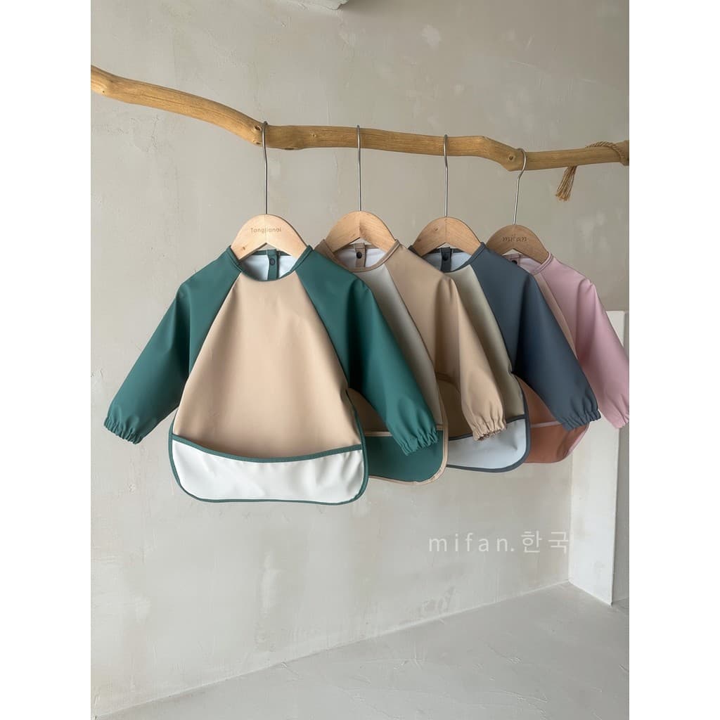 Estilo coreano correspondência de cores Super macio bebê manga comprida geral Material do plutônio à prova dwaterproof á