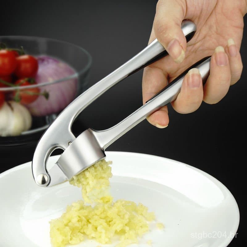 Prensa de alho em aço inoxidável 304, espremedor de alho, fabricante de pasta de alho, extrator de suco de alho e gengib