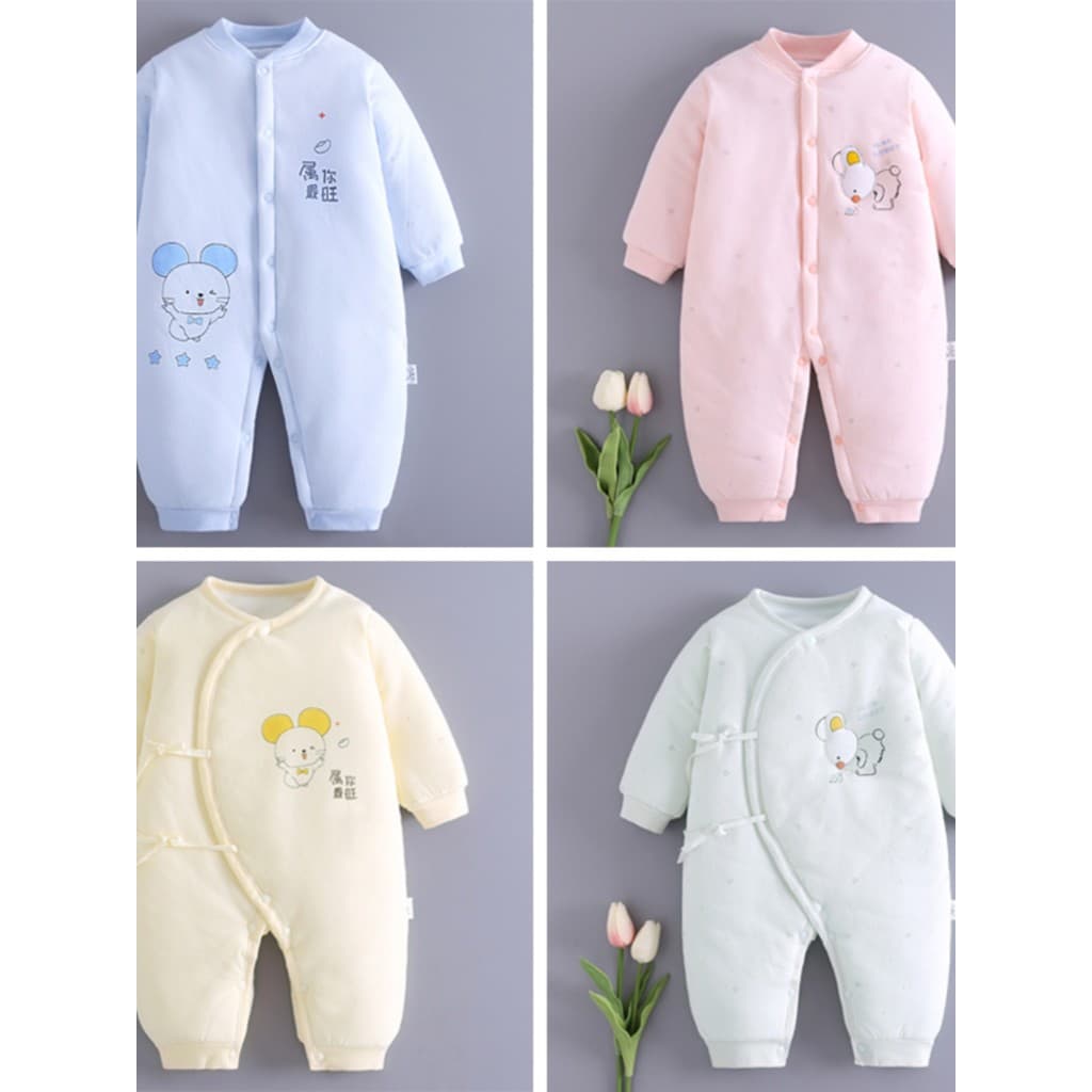Macacão de bebê outono inverno macacão de bebê puro algodão primavera outono dos desenhos animados bb exterior usar mang