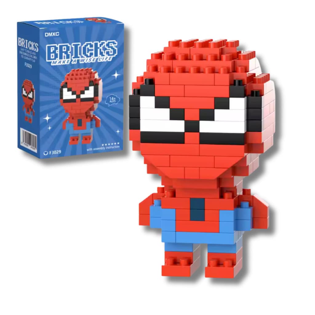 Mini bloco de montar do homem aranha com 153 peças Mini Boneco Pixel – Estilo Homem-Aranha