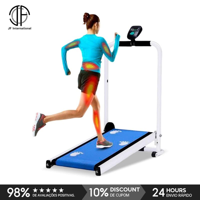 Esteira Mecânica Dobrável Academia Em Casa Caminhada Fitness Portátil Com Rodas Monitor De Calorias