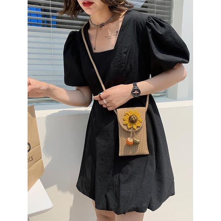 Ins estilo quente verão mensageiro bolsa feminina bonito mini telefone móvel pequeno quadrado saco nicho mini saco de fl