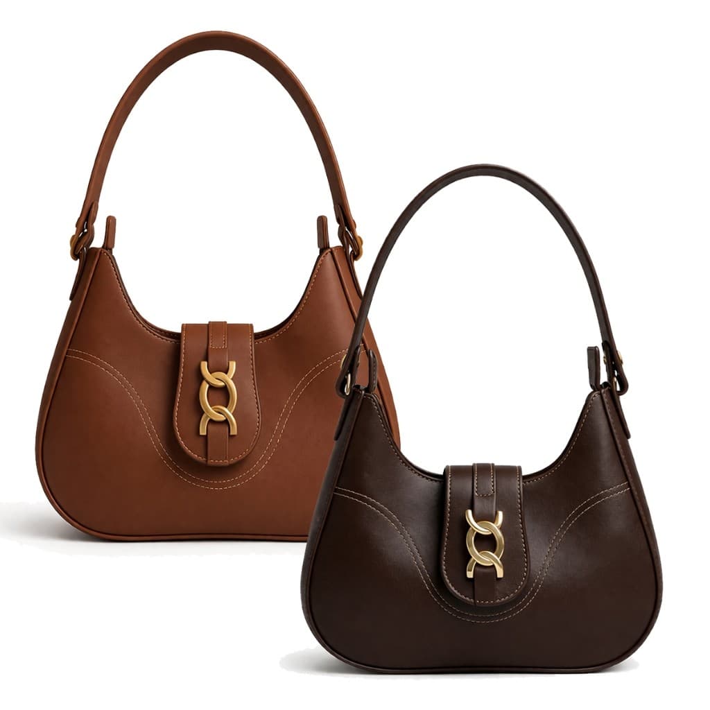 Kit 2 Bolsa Feminina Meia Lua Tote De Ombro Pequena Couro Sintético Sofisticada Lançamento Barata