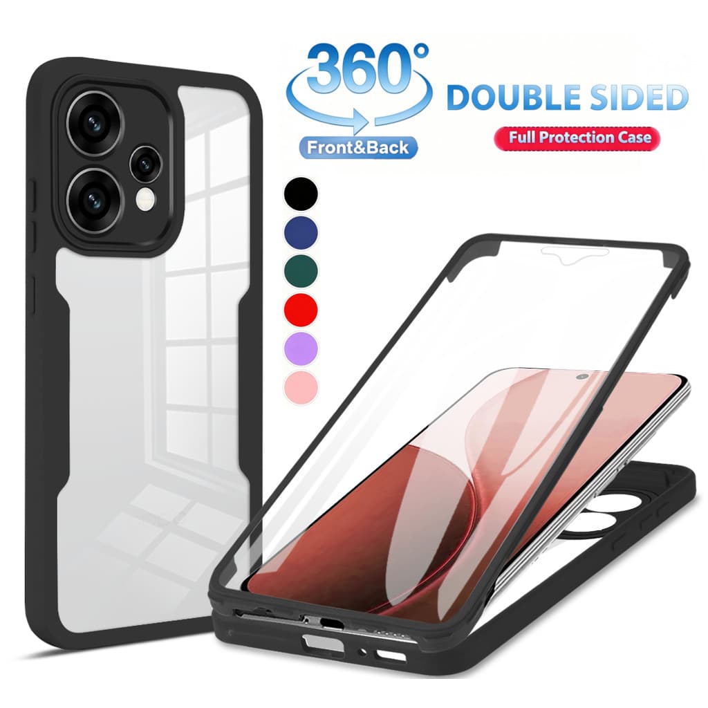 360 ° Capa Completa Para OPPO A6X A6 A5 Pro Reno 15 14 13 12 Pro 12F 13F 14F 15F Realme 15 Pro Macia À Prova De Choque