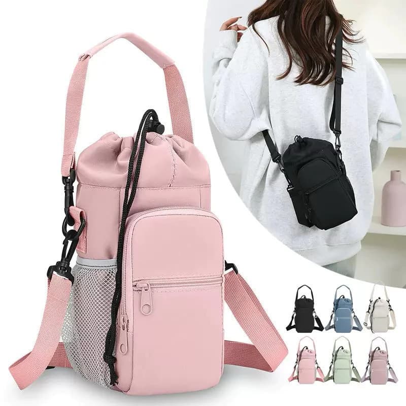 Bolsa porta-garrafas de água compatível com copo Stanley 40oz 1134ml para celular chaveiro com alça de ombro ajustável