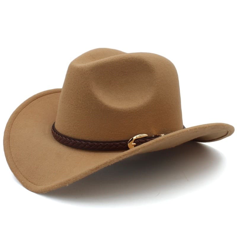 Chapéu de Lã Masculino para Atividades ao Ar Livre, Chapéu de Cowboy, Chapéu de Proteção Solar, Chapéu Feminino de Verão