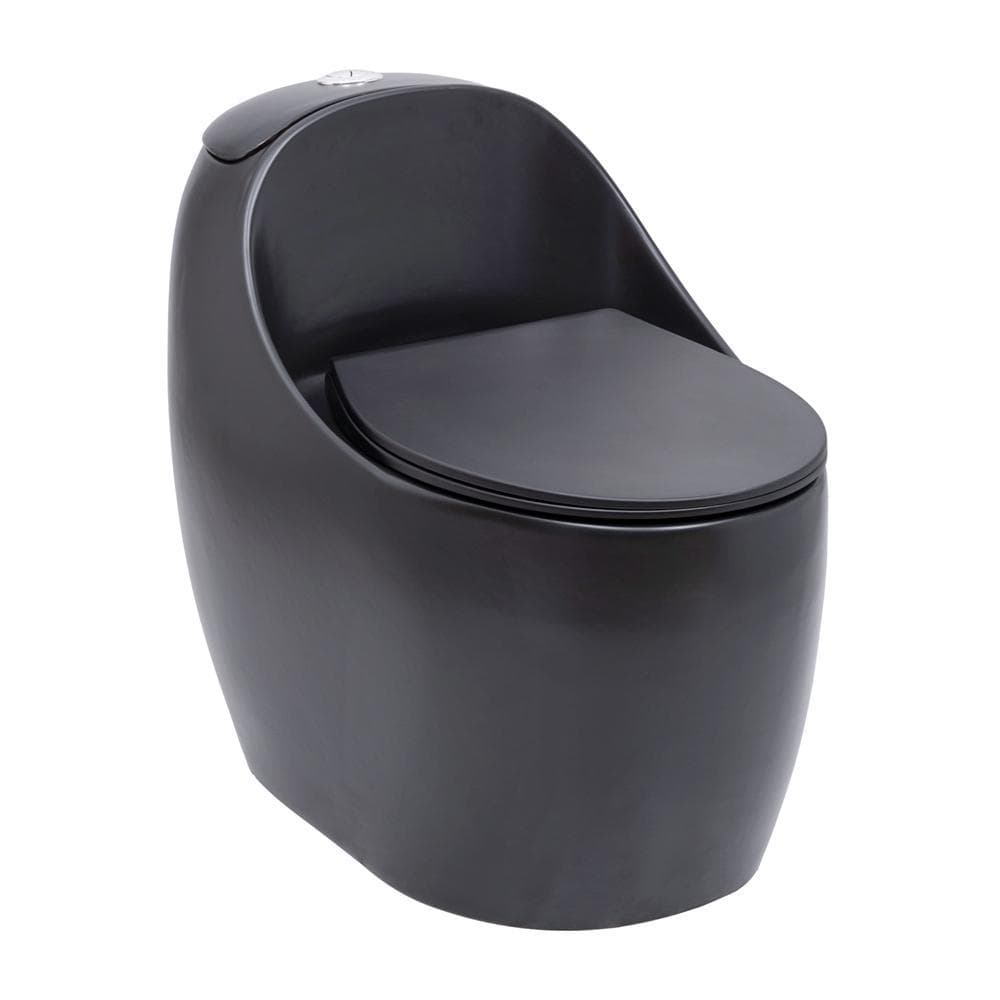 Vaso Sanitário Monobloco Caixa Acoplada Privada Aquarela Pingoo - Preto Fosco