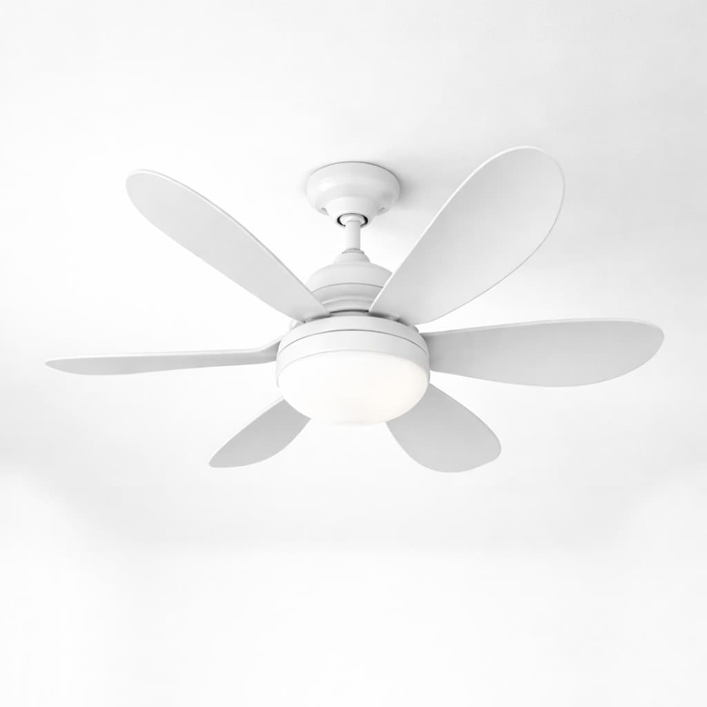 Lâmpada Ventilador LED para Soquete E27 6 Hélices com Controle Remoto Bivolt 3 Temperaturas de Cor
