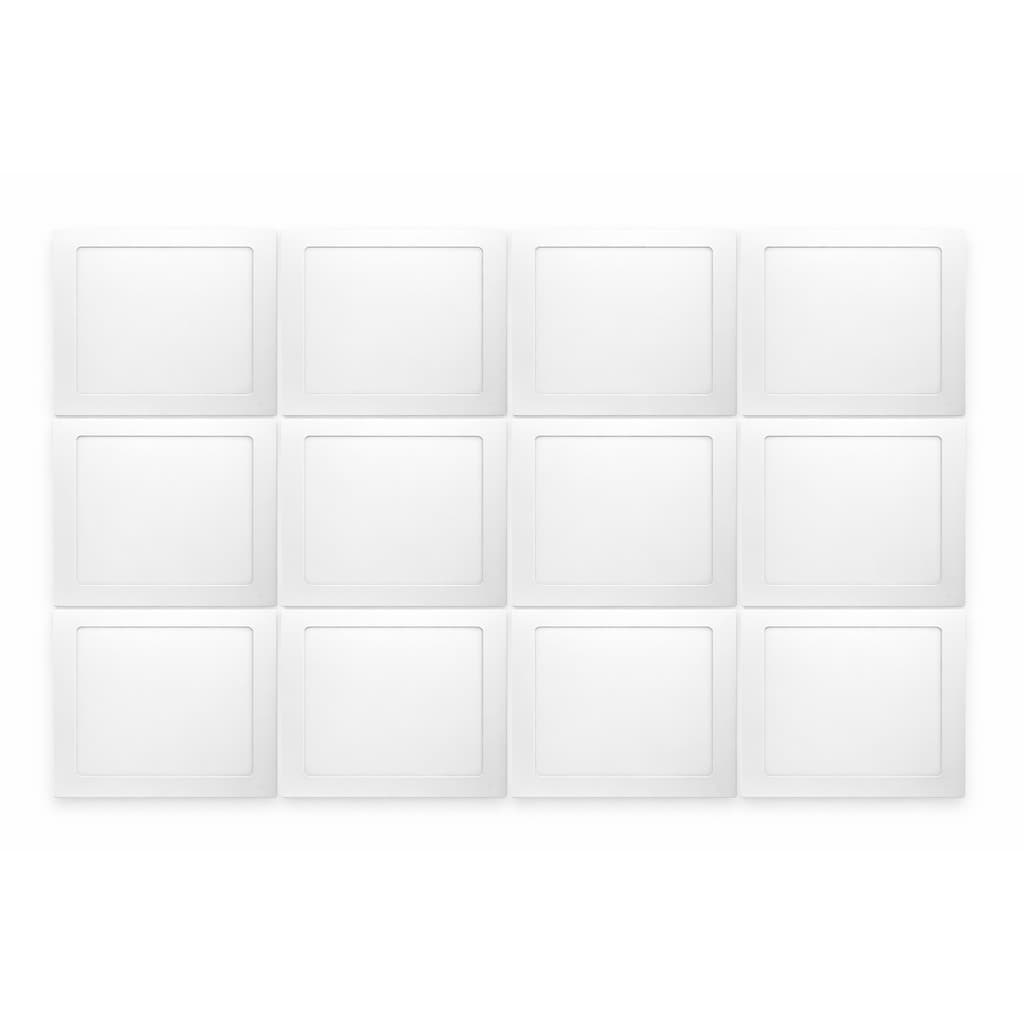 Kit 12 Painel Plafon Led de Embutir 12w Quadrado 18cm 6000K