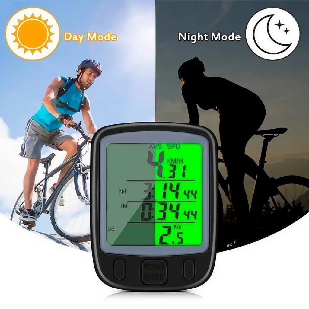 Velocímetro de Bike Lumi Magnético Ciclo Computador e Tempo Luz Noturna