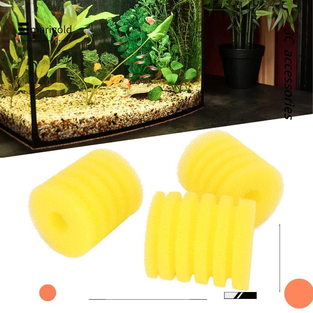 MARIGOLD 3 Pçs Conjunto Esponja De Filtro De Aquário , Forma Cilíndrica Pré Tanque De Peixes ,