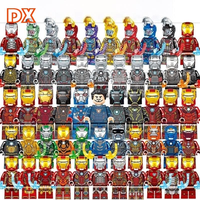 Montar bonecos de blocos de construção, Mini bonecos do Homem de Ferro, presentes para meninos, presentes de aniversário