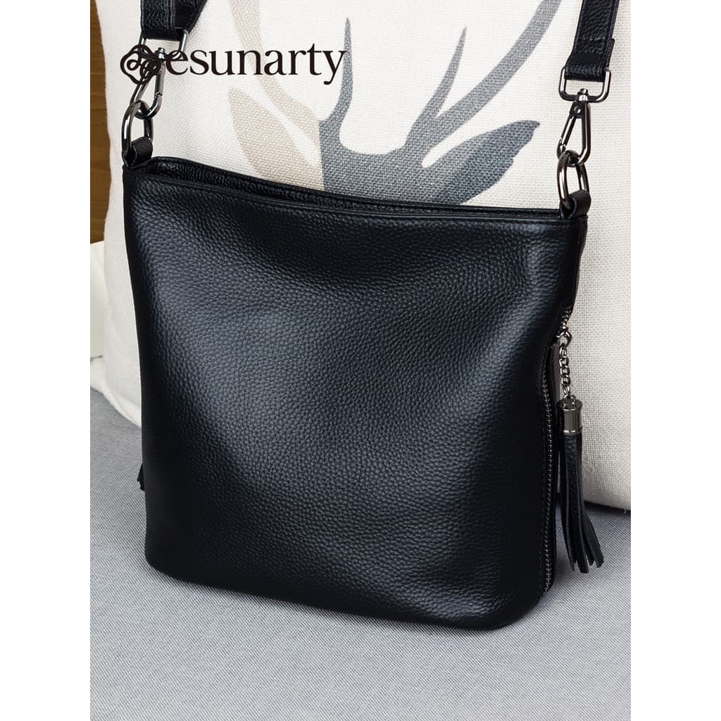 Bolsa de couro genuíno feminina 2026 novo estilo balde saco de grande capacidade primeira camada bolsa de ombro High-End