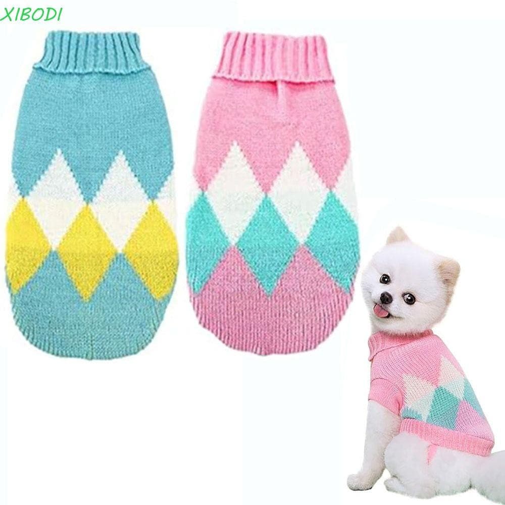 XIBODI Suéter De Malha Para Animais De Estimação , Pulôver Elástico Macacão Macio Cachorro Com Design De Gola Alta