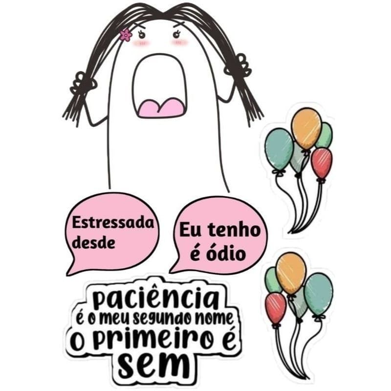 Topo Topper de Bolo Flork Bento Divertido Personalizado Nome Idade - Mod15