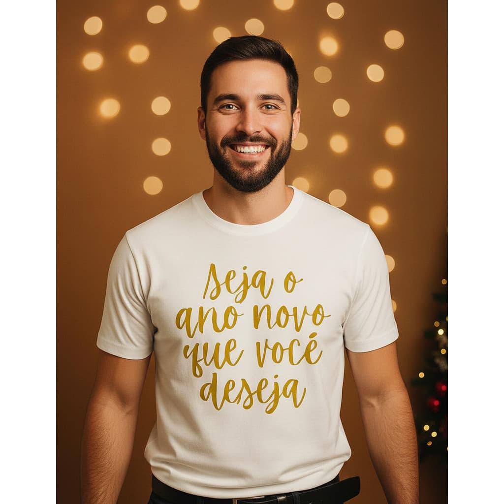 Camiseta Ano Novo Seja O Ano Novo Que Você Deseja
