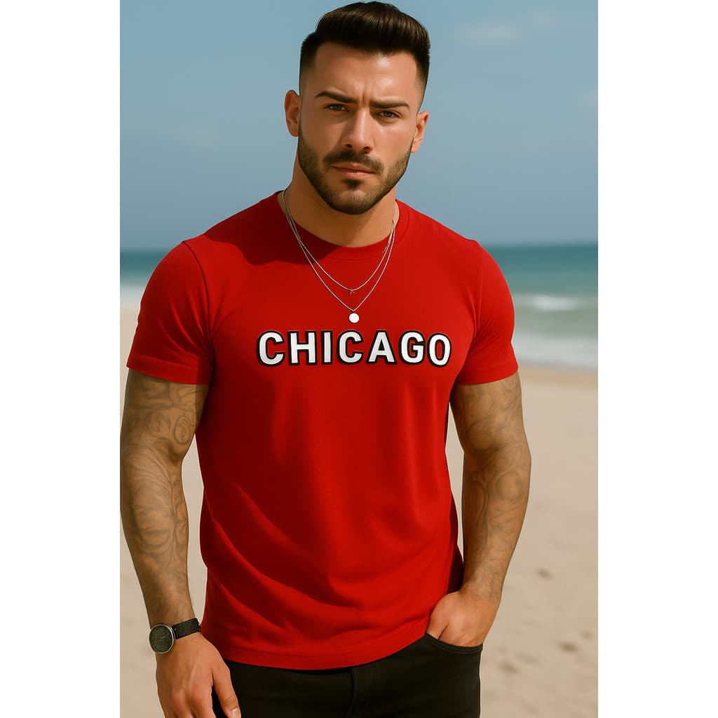 Camiseta Casual Algodão Premium Chicago