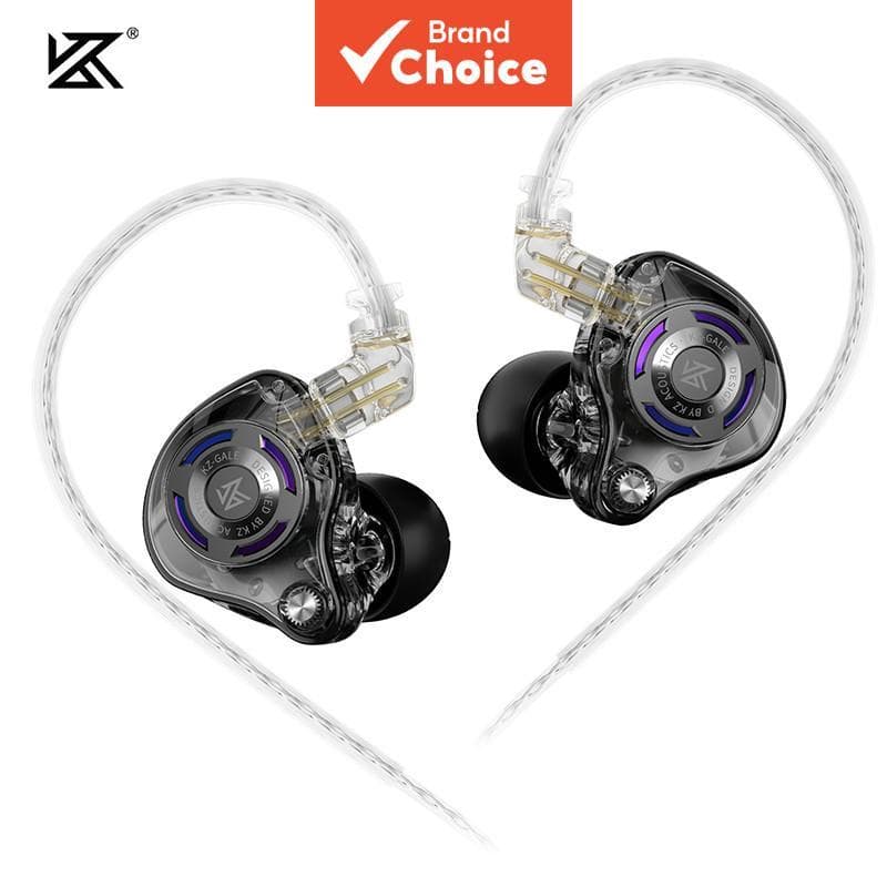 KZ Gale Fone de Ouvido HiFi Intra-Auricular com Fio e 2 Microfones, Superlinear Dynamic Drive, Ergonomia, Headset para