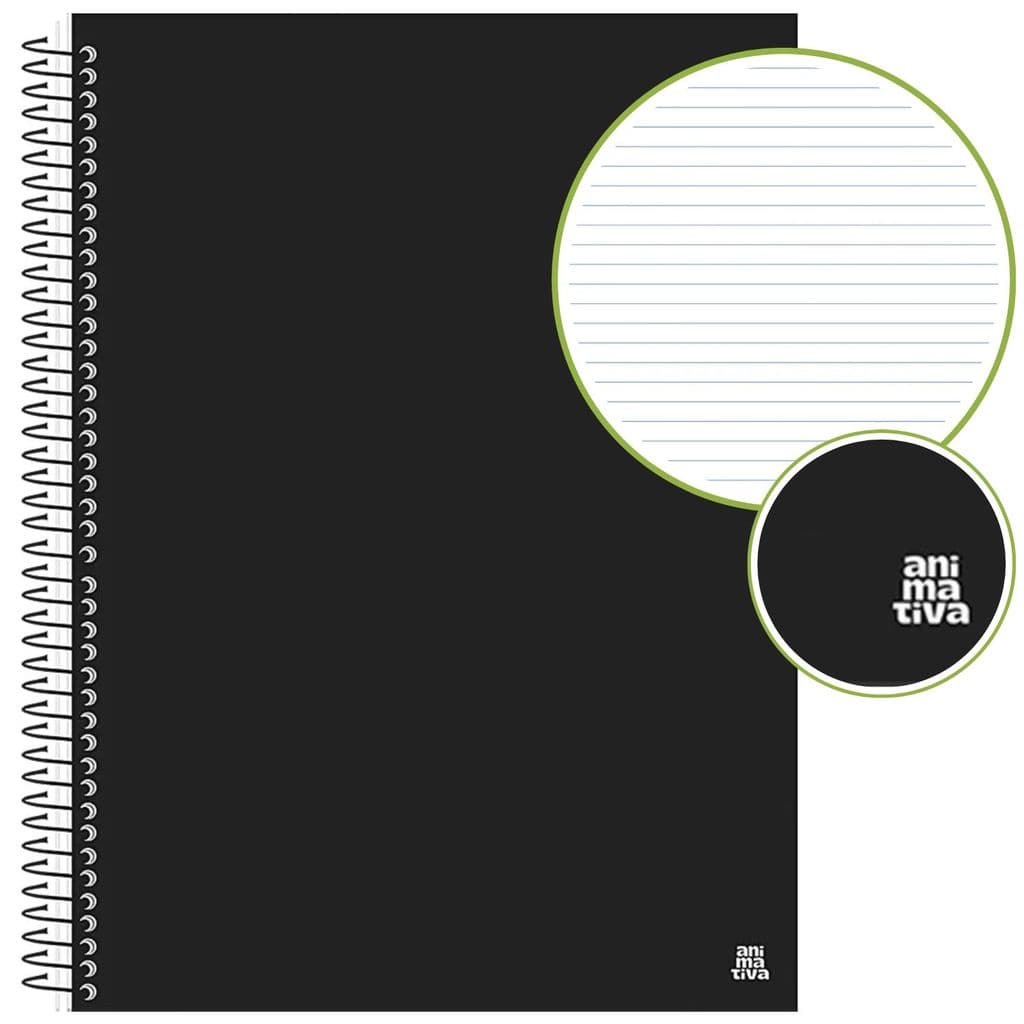 Caderno 1 Matéria Capa Dura 70 Folhas 200mm x 275mm Kbom Black
