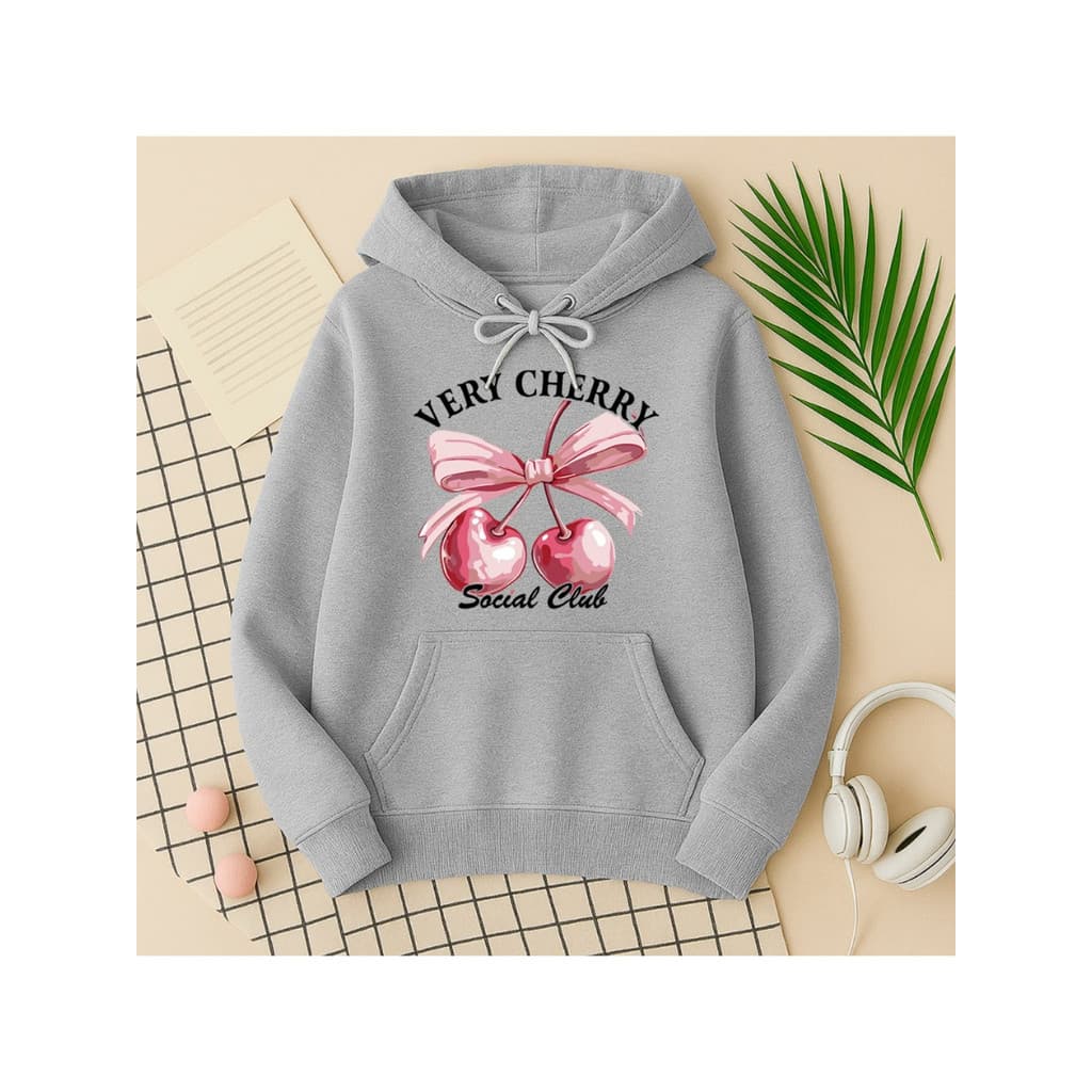 Moletom Canguru Feminino Coquette Cereja Laço Cherry Social Club Gringa Aesthetic