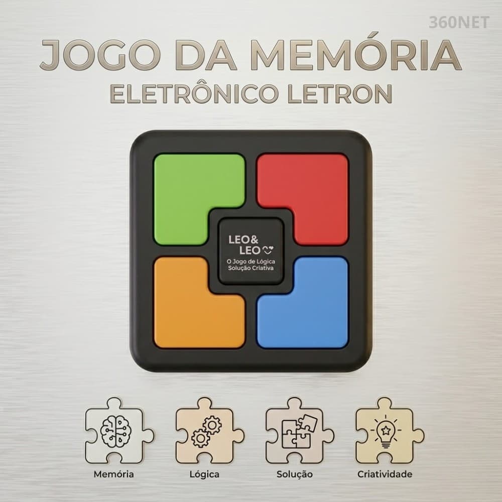 Jogo Memória Genius Infantil Eletrônico Som Luz Bateria