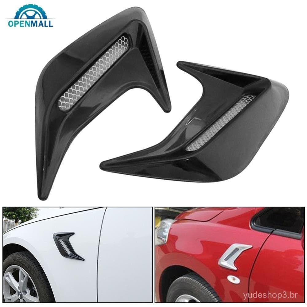 OPENMALL 2 Peças Modificação De Ventilação Lateral Do Carro Tampa Da Grade Spoiler De Fluxo De Ar Decorativo De Entrada