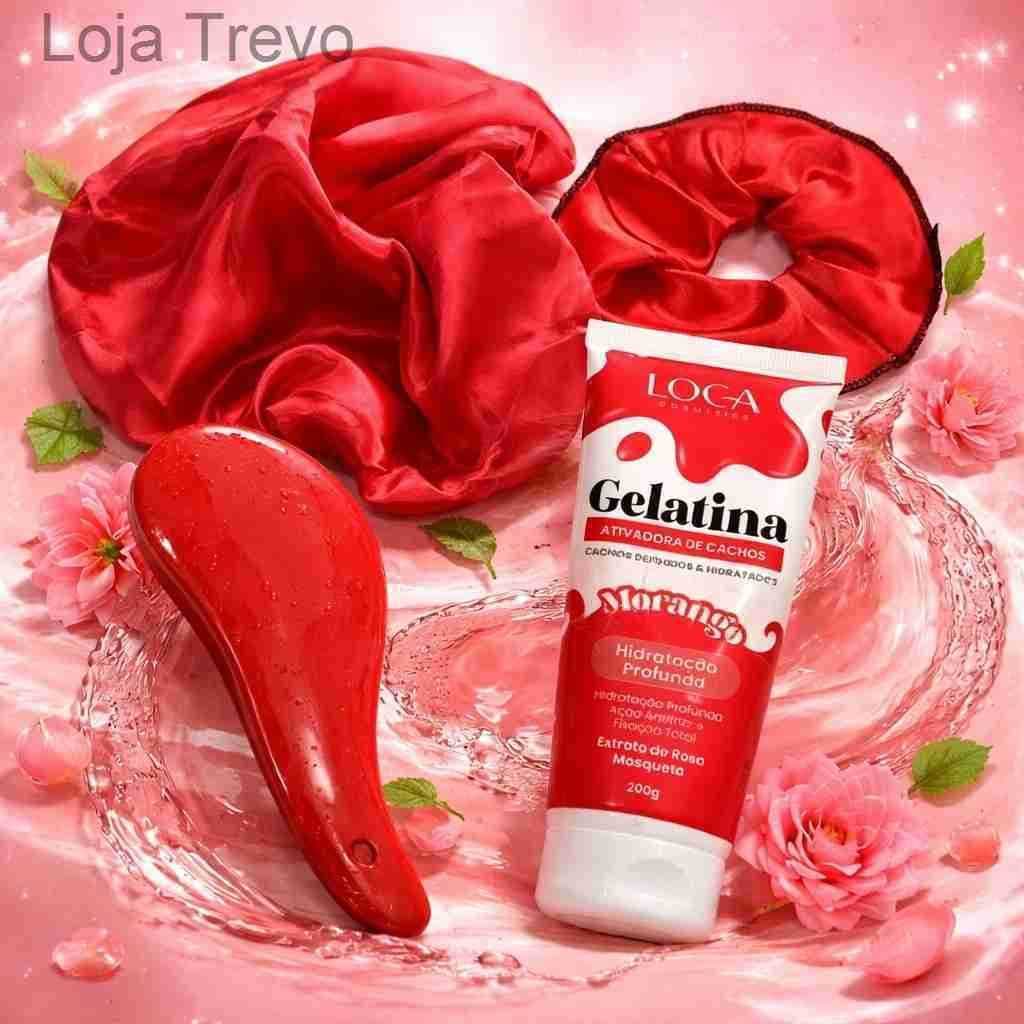 Kit Capilar Completo 💇‍♀️✨ – Gel 200g + Escova Mágica + Touca de Cetim + Xuxinha | Definição e Cuidado Diário9RFF