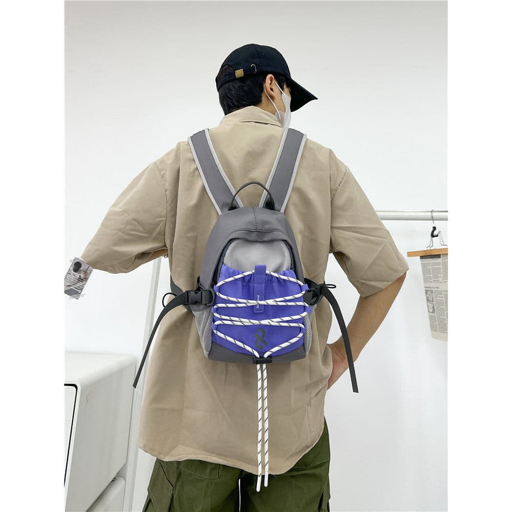 Novo estilo contraste cor pequena mochila Design Original mochila Mini Street Wear All-Match saco de escalada Commuter e