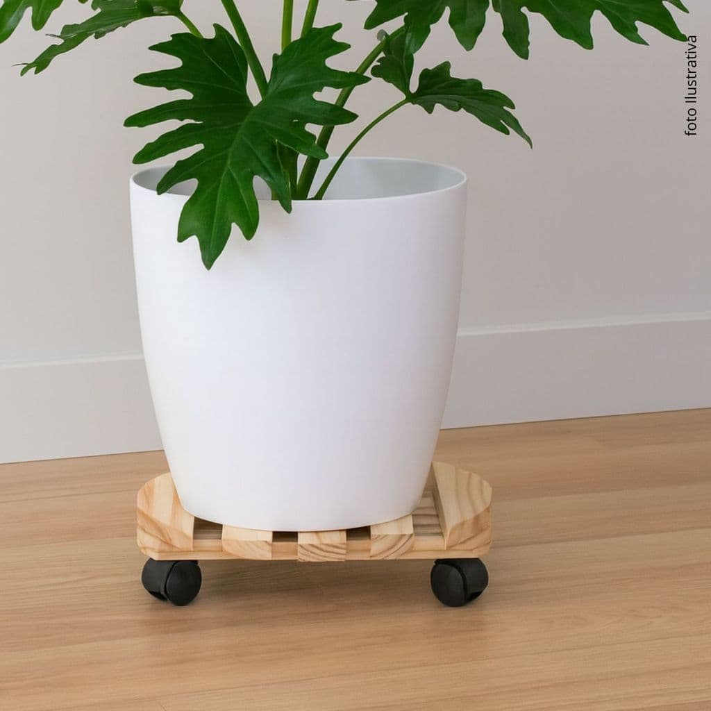 Suporte Botijão Gás Vaso Planta Cozinha Rodinha  Madeira multiuso