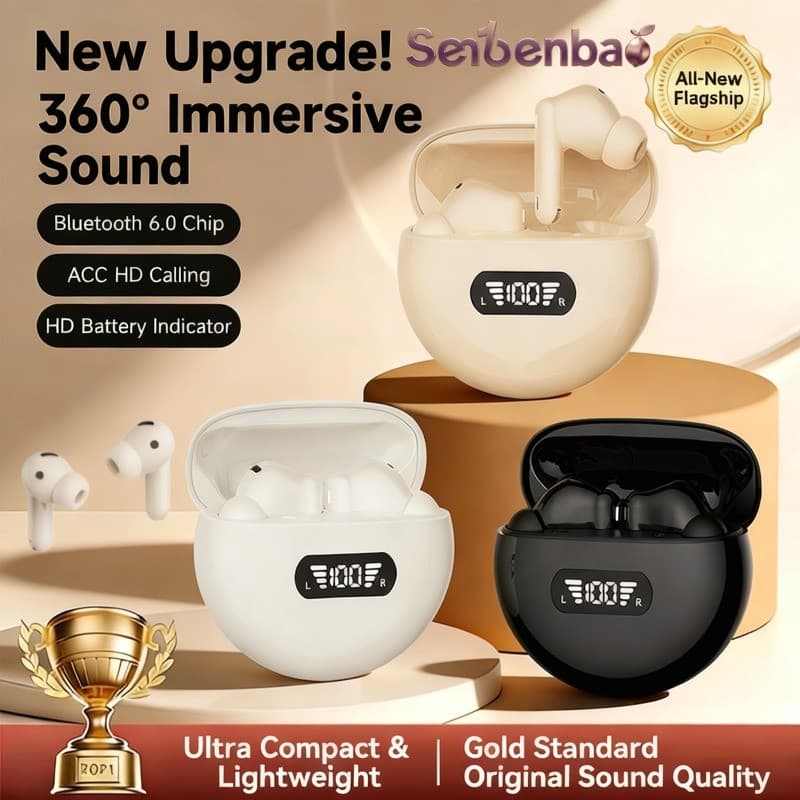 Senbenbao B45 Fones De Ouvido Sem Fio Bluetooth 6.0 , Display LED , Cancelamento De Ruído Ativo , De Baixo Atraso , IPX5