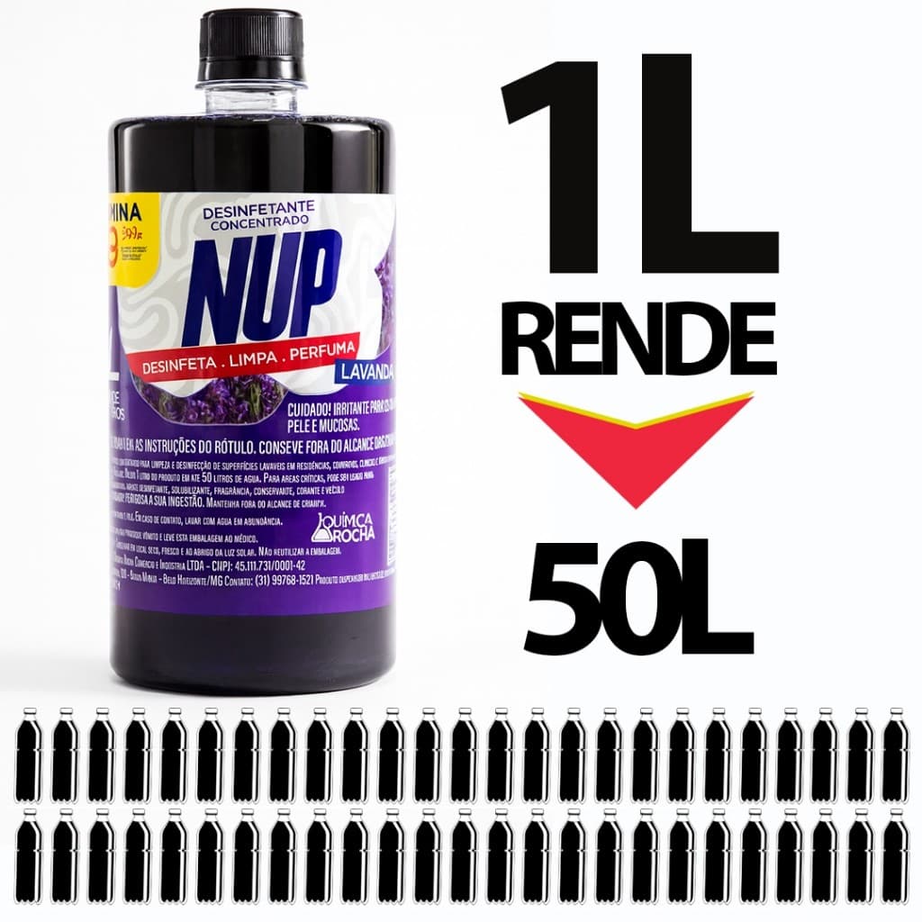 Desinfetante Ultra Concentrado Rende até 50 LITROS