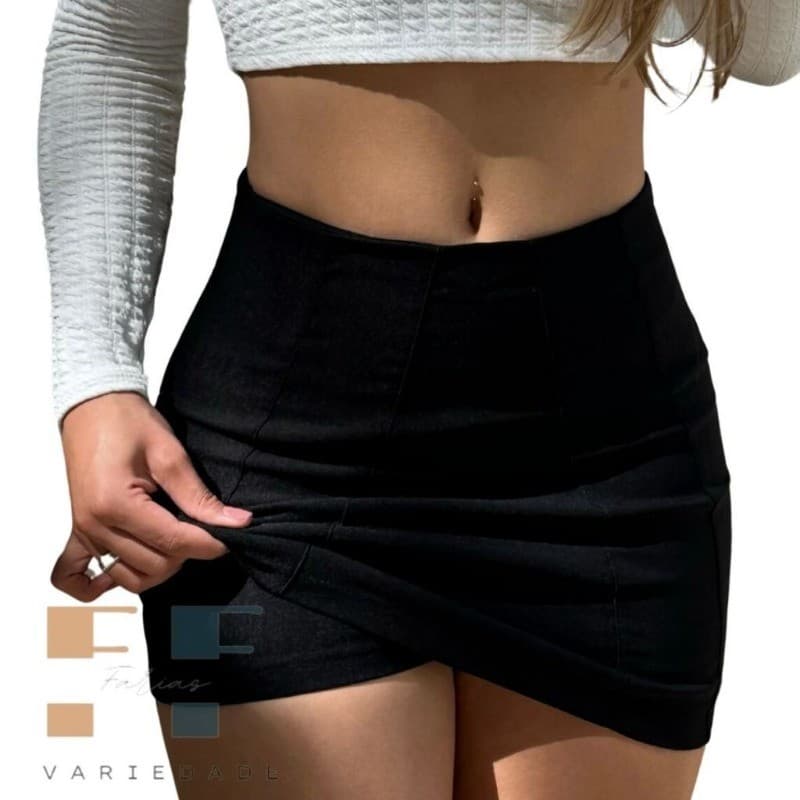 Kit 2 Saia Cintura Alta Feminino Bengaline Moda Verão Curto  Nova Coleção Super Oferta