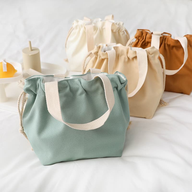 Matcha saco de pano Original lona saco de mão feminino cordão armazenamento pequeno saco portátil lancheira saco de arti