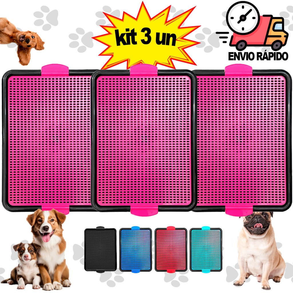 Kit 3 Sanitário Canino Pet Higiênico Tapete Higiênico Lavável Pet Educador Xixi sim