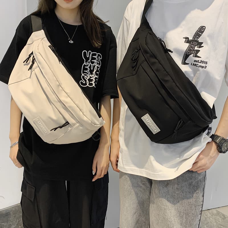 Wang Yibo mesmo estilo bolsa de peito de grande capacidade masculina ins Street Wear bolsa mensageiro de um ombro femini