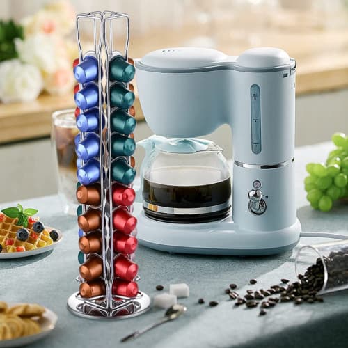 40 cápsulas de rotação de 360 graus adequada para Nespresso Capsule Display Rack de armazenamento Rack de café