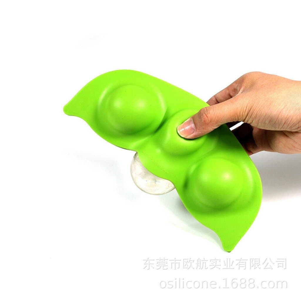 Forma de Gelo de Silicone Criativa e Popular, Molde de Gelo em Forma de Ervilha Verde, Fabricante de Dongguan