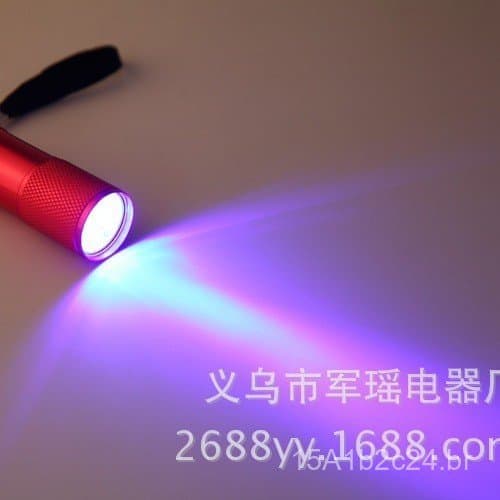 Lanterna detectora de dinheiro UV com 9 LEDs de luz roxa, detector ultravioleta portátil, lanterna de luz forte para sec
