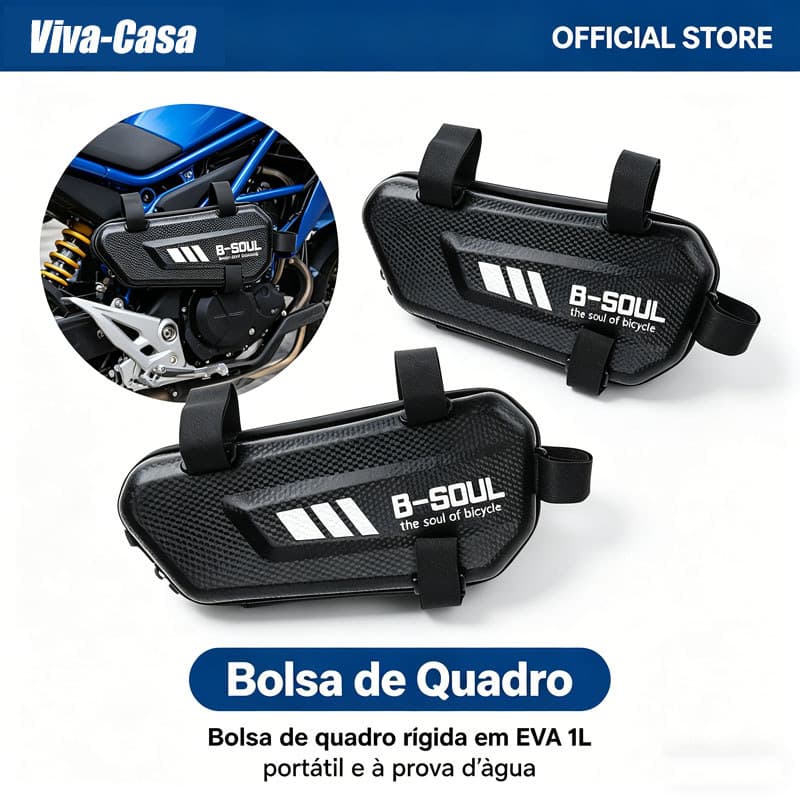 Bolsinha Alforge Moto Lateral E Tanque Rígida Impermeável Universal